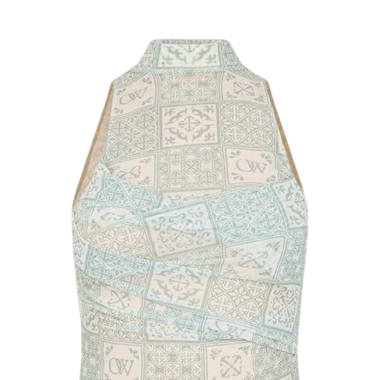 Off White Dames Tulle Hoge Kraag Slip Dress (Blauw/Wit) - Image 2