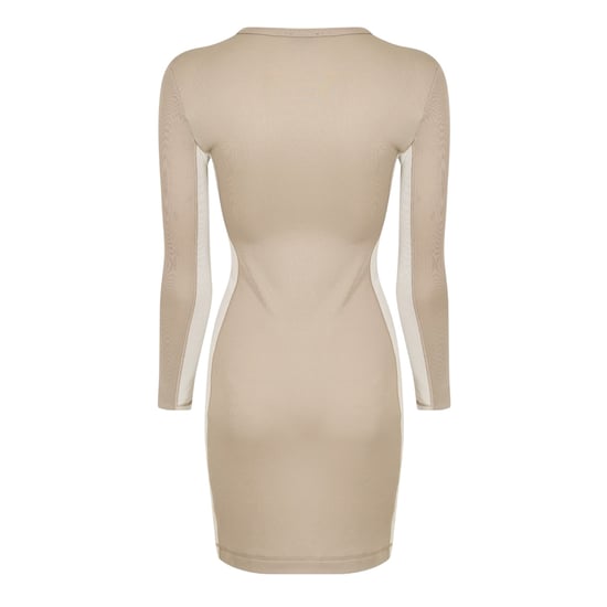 Diesel Mini-jurk met ronde hals en ovale uitsnijding voor dames (Beige) - Image 3