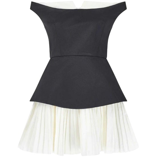 Odd Muse Dames Exclusieve No.1 Bardot Mini Jurk (Zwart/Wit) - Image 1