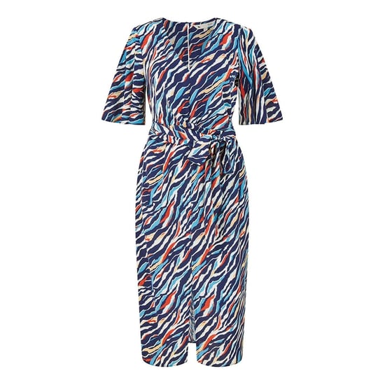 Yumi Wrapjurk met V-hals en zebraprint voor dames (Marine) - Image 2