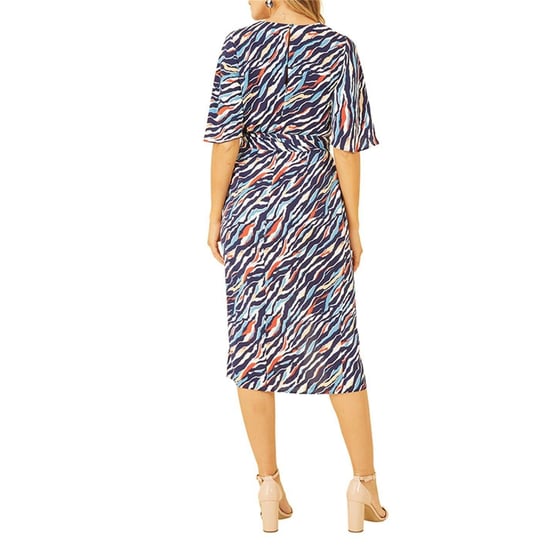 Yumi Wrapjurk met V-hals en zebraprint voor dames (Marine) - Image 3