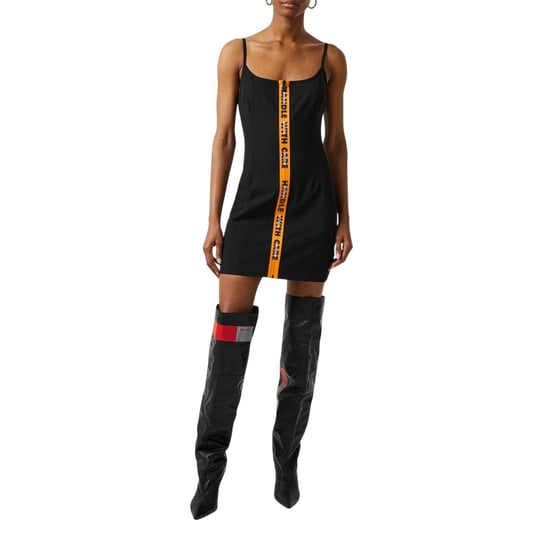 Heron Preston Dames Scoop Neck Spaghetti Strap Slip Dress (Zwart) - Image 5