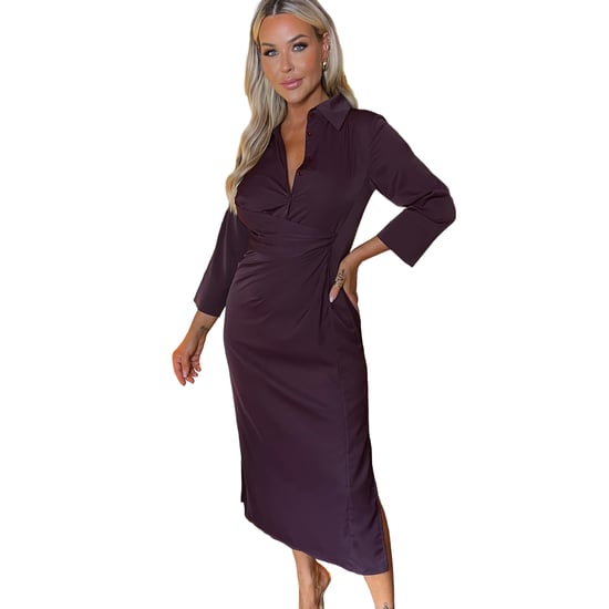AX Paris Dames/Dames Midi Overhemd Jurk (Pruim) - Image 1