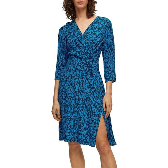 Boss Abstracte wikkeljurk met V-hals voor dames (Blauw) - Image 2