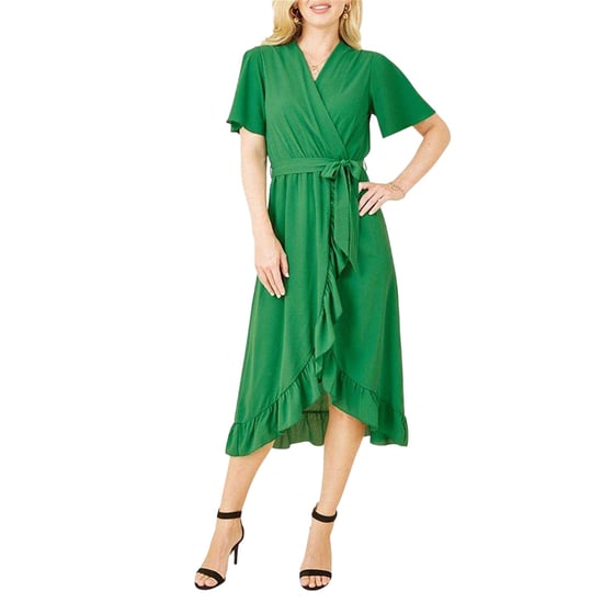 Mela London Flutter-wikkeljurk voor dames (Helder groen) - Image 4