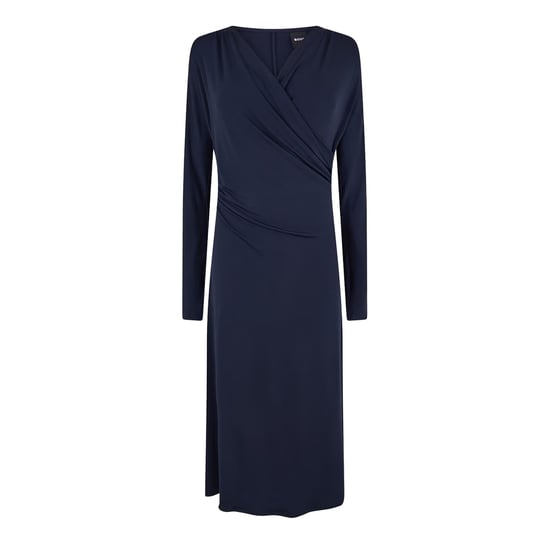 Boss Ettita wikkeljurk met V-hals en lange mouwen voor dames (Donkerblauw) - Image 1