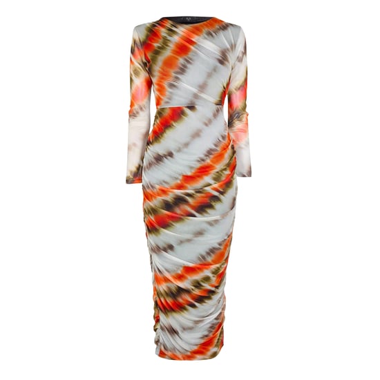 AX Paris Dames Abstract Mesh Bodycon Jurk (Crème) - Image 1