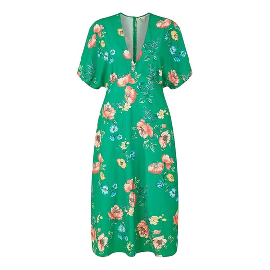 Yumi Wikkeljurk met kimonomouwen en bloemenpatroon voor dames (Groen) - Image 1