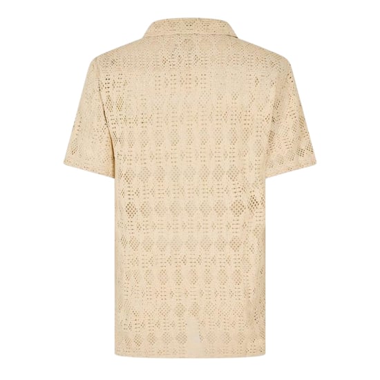 Threadbare Heren Rackes Slangenprint Korte Mouwen Shirt (Ecru) - Image 2