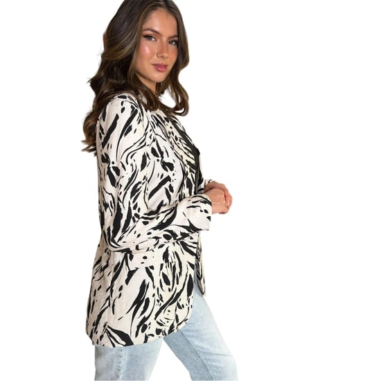 AX Paris Dames/Dames Brush Stroke Blazer (Crème/Zwart) - Image 1