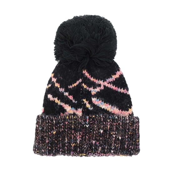 Trespass Dames/Dames Diandra Kleurblok Gebreide Pom Pom muts (Zwart) - Image 2