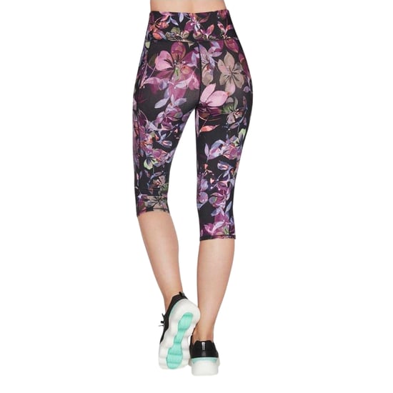 Skechers Dames Go Flex Bloemen Hoge Taille Workout Leggings (Zwart) - Image 2