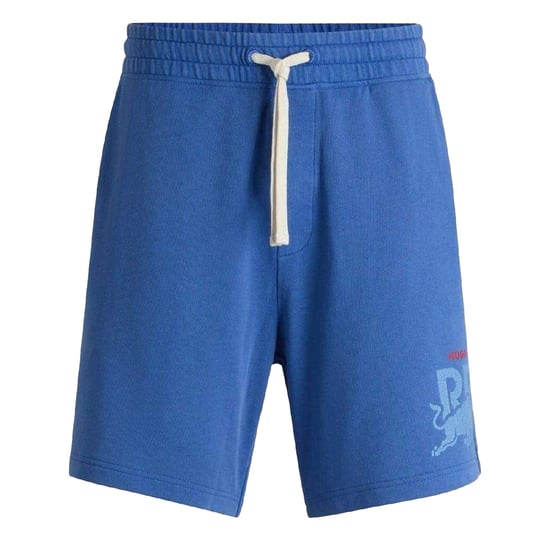 Hugo Heren Gewassen Elastische Taille Relaxed Fit Sweat Shorts (Medium Blauw) - Image 1