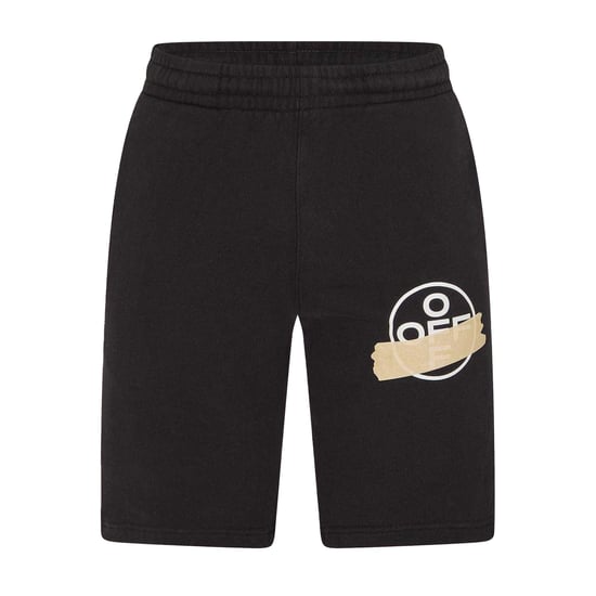 Off White Heren Relaxed Fit Lounge Sweat Shorts (Zwart/Beige) - Image 1