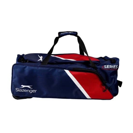 Slazenger V60 Logo Cricket Duffeltas op wieltjes (Marine / Rood) - Image 2
