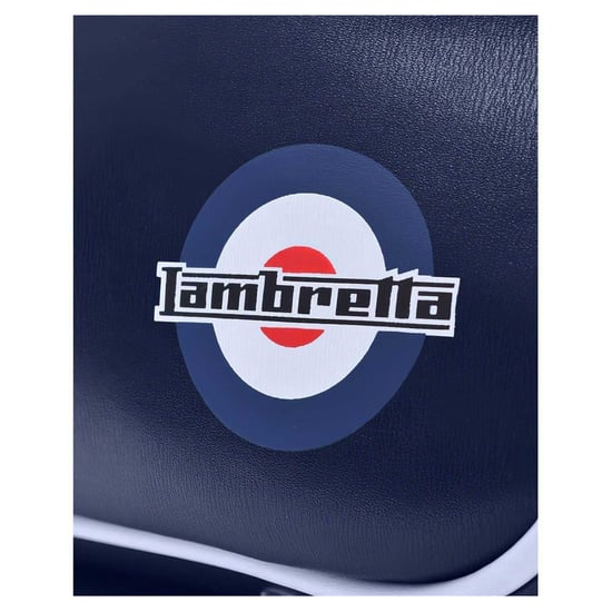 Lambretta Mod Retro Duffeltas van imitatieleer (Marine / Wit) - Image 3
