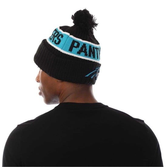 New Era Unisex volwassen Panthers Ribgebreide American Football Bobble muts (Zwart) - Image 3