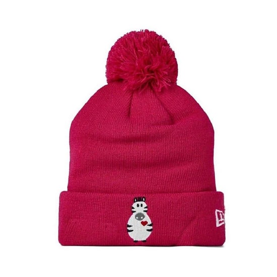 New Era Zebra-muts met pompons voor kinderen (Donkerroze) - Image 1