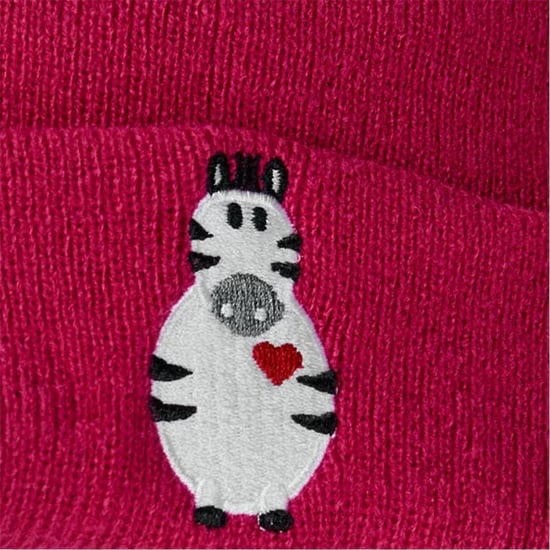New Era Zebra-muts met pompons voor kinderen (Donkerroze) - Image 3