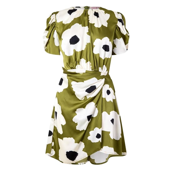 AX Paris Mini-avondjurk voor dames met bloemenprint, van polyester en met plooien aan de zijkant (Olijf) - Image 2