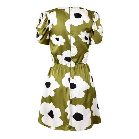 AX Paris Mini-avondjurk voor dames met bloemenprint, van polyester en met plooien aan de zijkant (Olijf) - Image 3