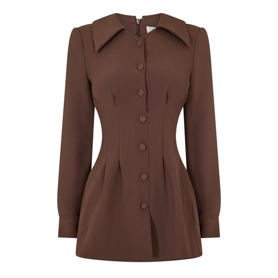 Odd Muse Mini-jurk van geplooid satijn voor dames (Bruin Roodachtig) - Image 1