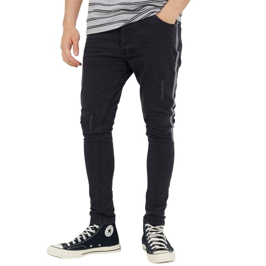 Brave Soul Skinny-jeans voor heren van denim met knoopsluiting (Houtskool) - Image 1