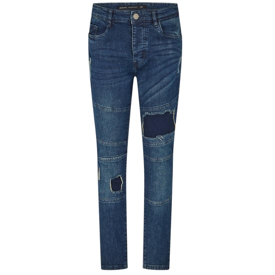 Brave Soul Slim-fit denim bikerjeans voor heren (Donkerblauw) - Image 2