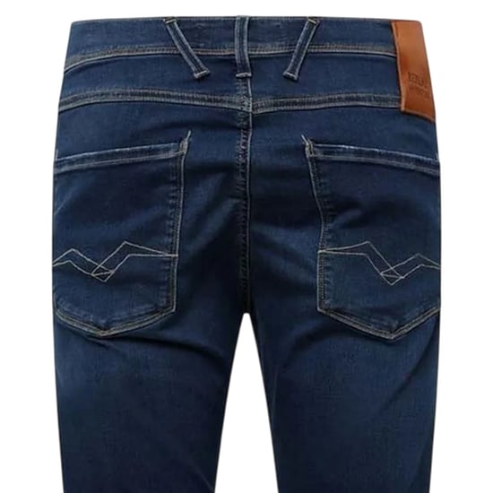 Replay Slim-fit jeans voor heren van een katoenmix met gescheurde details (Blauw) - Image 3