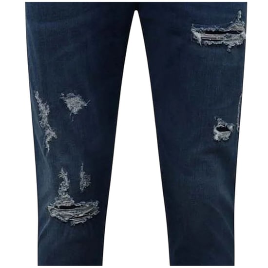Replay Slim-fit jeans voor heren van een katoenmix met gescheurde details (Blauw) - Image 4