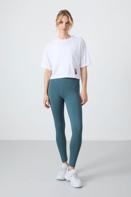 Overmaatse Crop Crew Neck T-Shirt met Pocket - Image 5