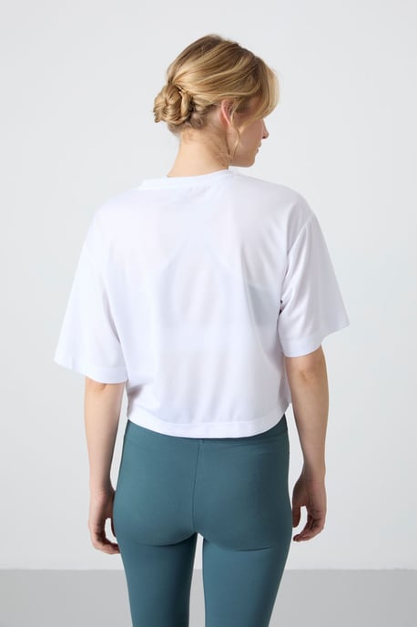 Overmaatse Crop Crew Neck T-Shirt met Pocket - Image 6