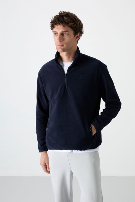 Heren Halflange Rits Pluche Sweatshirt - Image 4