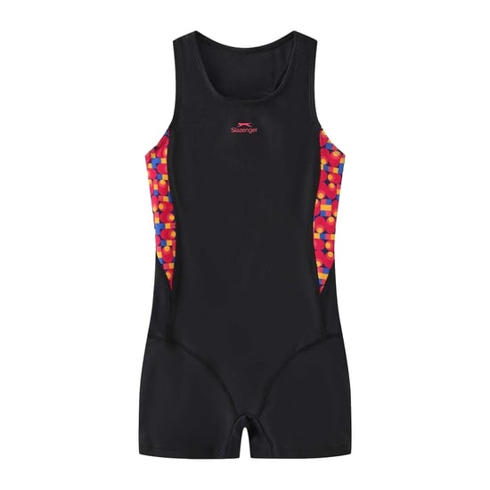 Slazenger Eendelig zwempak met geometrisch patroon voor meisjes (Zwart/Groen) - Image 1