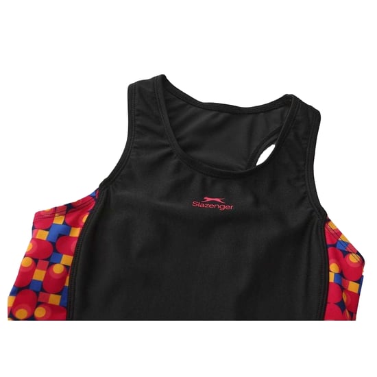 Slazenger Eendelig zwempak met geometrisch patroon voor meisjes (Zwart/Groen) - Image 3