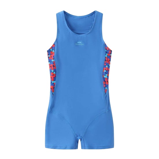 Slazenger Eendelig zwempak met geometrisch patroon voor meisjes (Blauw) - Image 1