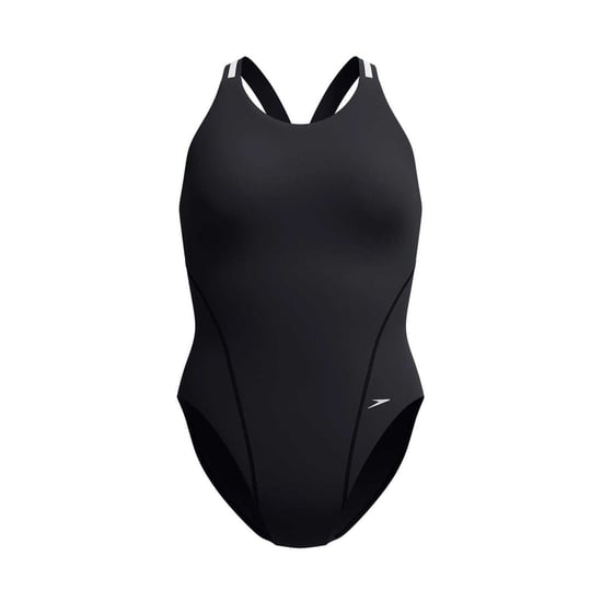 Speedo Dames/Dames Logo Performance One Piece Zwempak (Zwart/Zilver) - Image 2