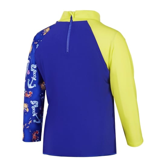 Speedo Digitaal bedrukt rash-shirt met lange mouwen voor kinderen (Blauw/Geel) - Image 2