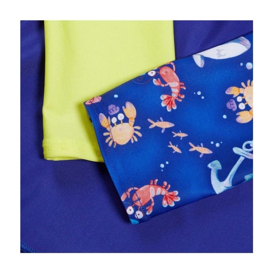 Speedo Digitaal bedrukt rash-shirt met lange mouwen voor kinderen (Blauw/Geel) - Image 3