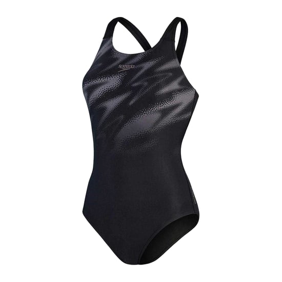 Speedo Hyper Boom Abstract eendelig zwempak voor dames (Zwart/Grijs) - Image 1