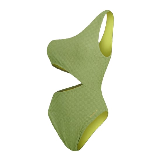 Speedo Dameszwempak met uitgesneden details en een dambordpatroon in reliëf (Groen) - Image 1