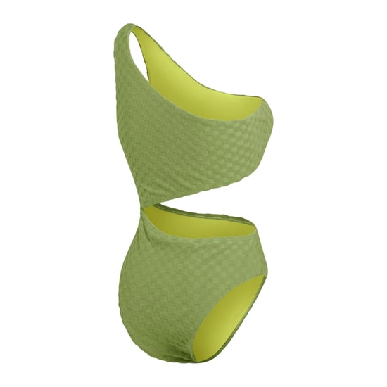 Speedo Dameszwempak met uitgesneden details en een dambordpatroon in reliëf (Groen) - Image 2