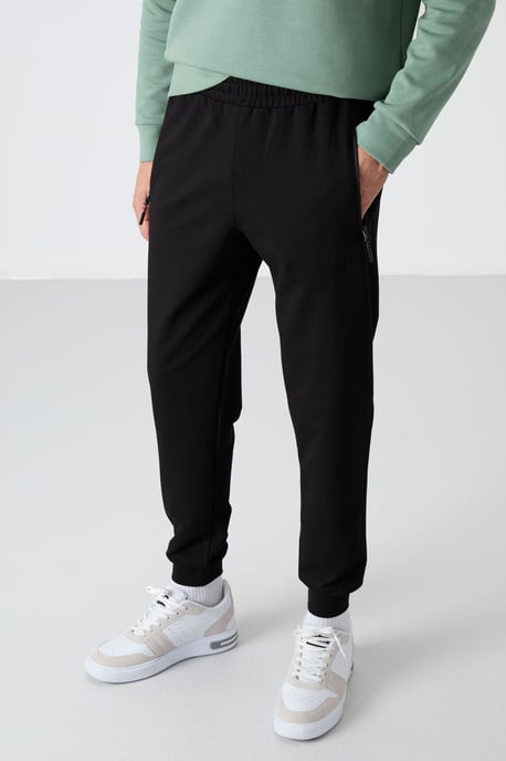 Heren Effen Pull-on Sweatpants Met Ritszak - Image 1