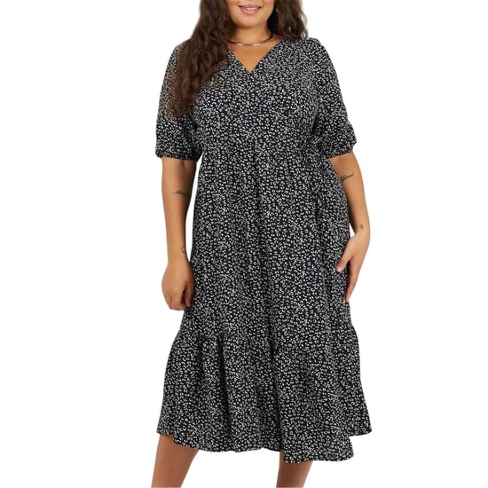 Brave Soul Wrapjurk met pofmouwen en luipaardprint voor dames (Zwart, Wit) - Image 2