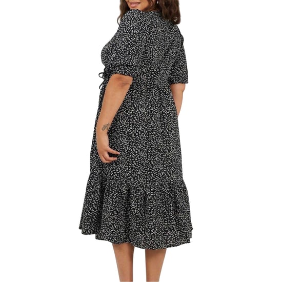 Brave Soul Wrapjurk met pofmouwen en luipaardprint voor dames (Zwart, Wit) - Image 3