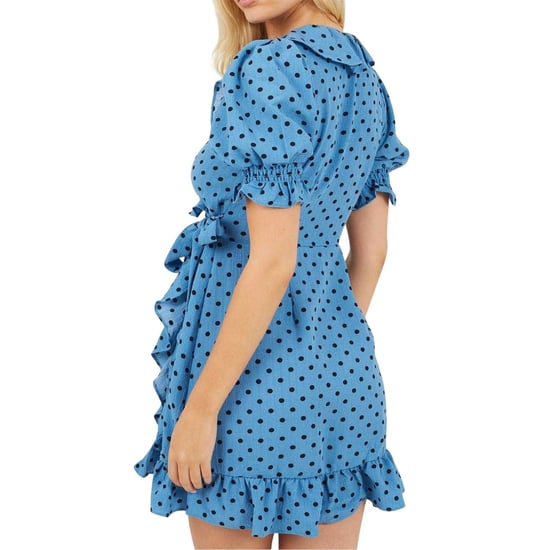 Brave Soul Wrapjurk met V-hals en stippen voor dames (Blauw/Zwart) - Image 3