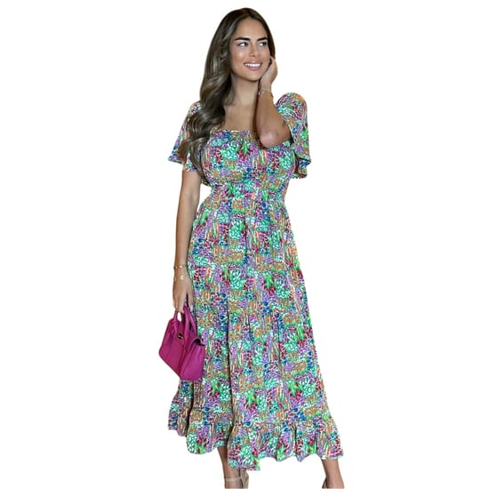 AX Paris Zomerse midi-jurk voor dames van polyester met ruches aan de zoom (Veelkleurig) - Image 3