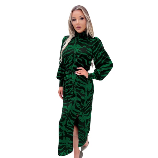 AX Paris Midi-jurk met hoge halslijn van polyester voor dames (Groen) - Image 2