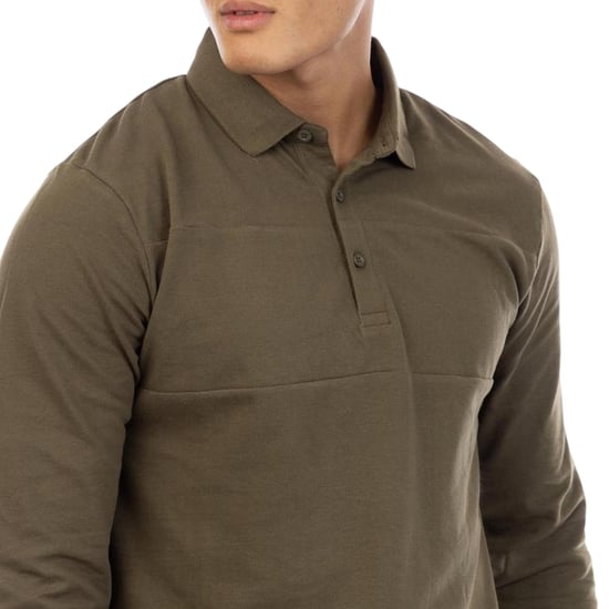 Peter Werth Noaks poloshirt met lange mouwen voor heren (Olijf) - Image 3