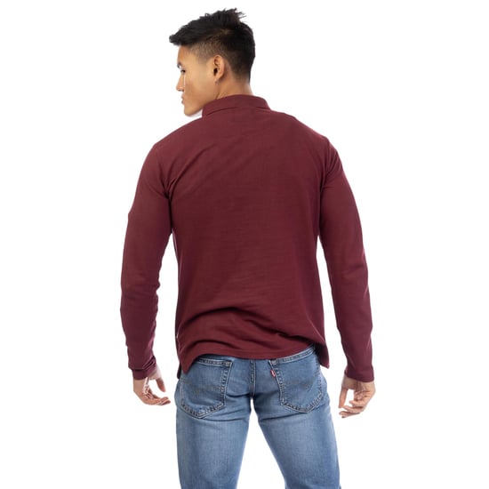 Peter Werth Noaks poloshirt met lange mouwen voor heren (Bourgondië) - Image 3